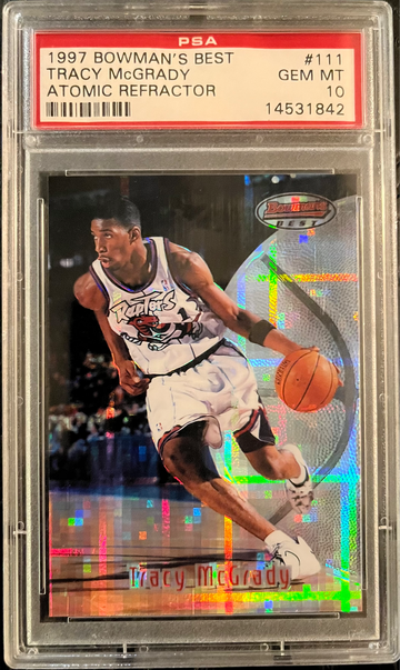 1997 Bowman's Best Atomic Refractor #111 Tracy McGrady Rookie RC PSA 10 GEM MINT