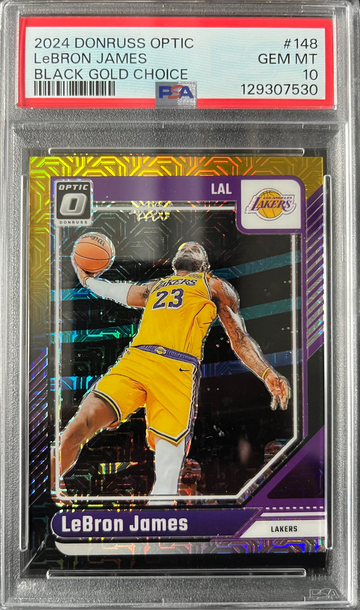 2024 Donruss Optic Black Gold Choice /8 LeBron James #111 Lakers PSA 10 GEM MINT