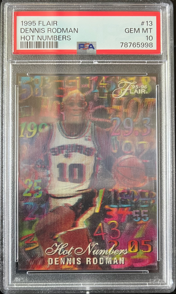 1995 Flair Hot Numbers #13 Dennis Rodman San Antonio Spurs PSA 10 GEM MINT