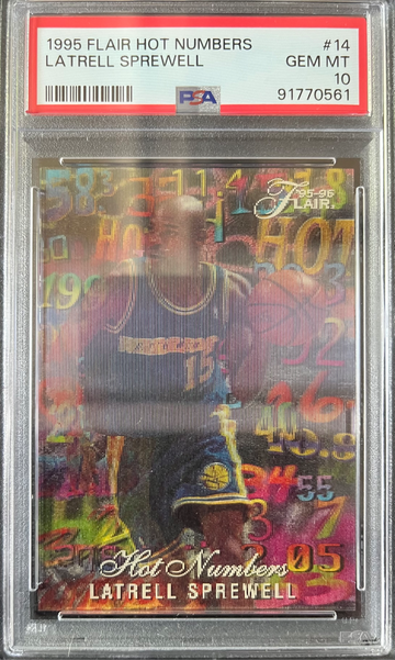 1995 Flair Hot Numbers #14 Latrell Sprewell Warriors PSA 10 GEM MINT