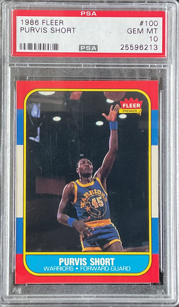 1986-87 Fleer Basketball #100 Purvis Short Golden State Warriors PSA 10 GEM MINT