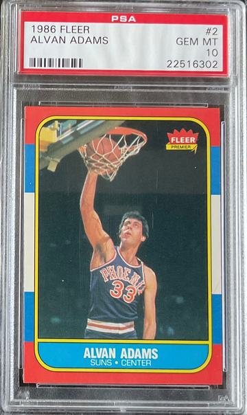 1986-87 Fleer Basketball #2 Alvan Adams Suns PSA 10 GEM MINT CENTERED
