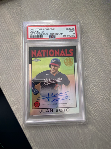 Juan Soto Topps chrome auto 28/50 PSA 9