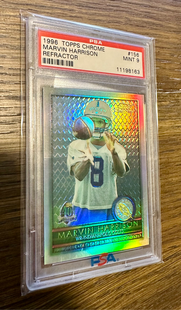 1996 Topps Chrome Marvin Harrison Refractor Rookie RC PSA 9 Mint #156 Indianapolis Colts HOF