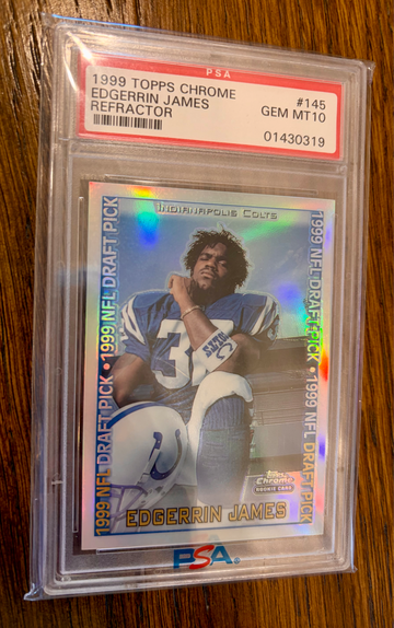 1999 Topps Chrome Refractor Edgerrin James Rookie RC PSA 10 Gem Mint #145 Indianapolis Colts HOF