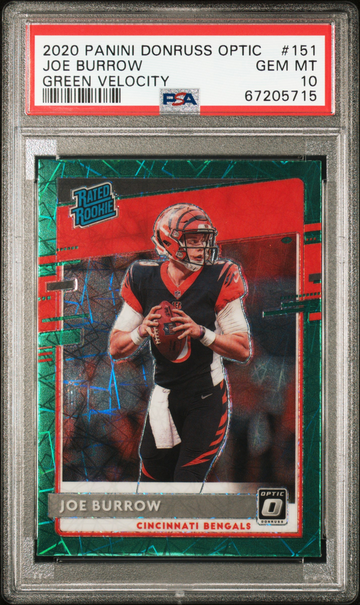 2020 Panini Optic - Joe Burrow RC Green Velocity PSA 10