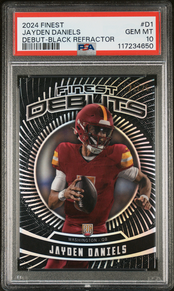 2024 Topps Finest Jayden Daniels Debut Black Refractor PSA 10 /25!!