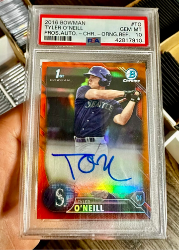 2016 Bowman Chrome Tyler O'Neill RC Auto Orange /25 PSA 10