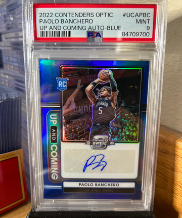 Paolo Banchero 2022 Contenders Optic Up and Coming Auto Blue /49 PSA 9