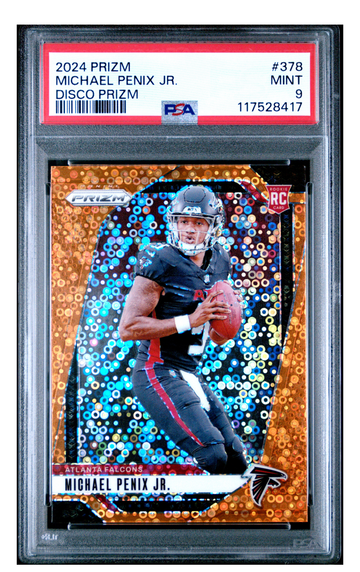 🔥 Michael Penix Jr. 2024 Prizm Disco Rookie 378 – PSA 9 