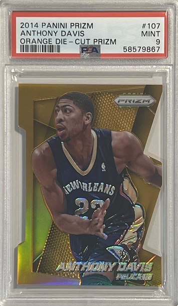 2014-15 Panini Prizm Basketball #107 Anthony Davis Orange Die Cut /139 PSA 9