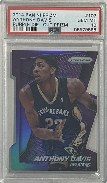 2014-15 Panini Prizm Basketball #107 Anthony Davis Purple Die Cut /139 PSA 10