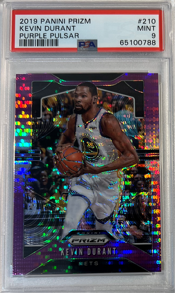 2019-20 Panini Prizm Basketball #210 Kevin Durant Purple Pulsar /35 PSA 9 Mint