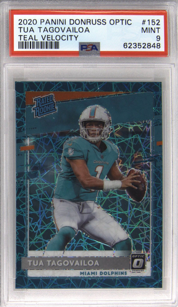 2020 PANINI DONRUSS OPTIC TUA TAGOVAILOA TEAL VELOCITY