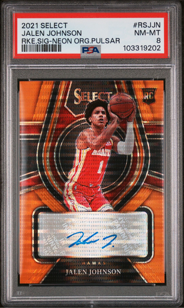 Select Jalen Johnson Rookie Signature Neon Orange Pulsar Auto 