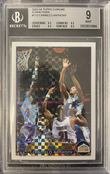 Carmelo Anthony 2003 RC Topps Chrome #113 - Xfractor /220 BGS 9 (9.5 3x) Rookie