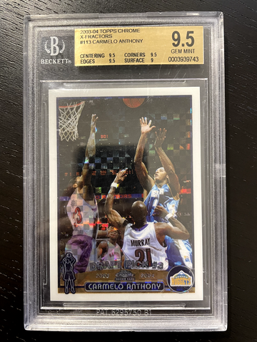 Carmelo Anthony 2003 RC Xfractor /220 BGS 9.5 Rookie Topps Chrome #113 HoF