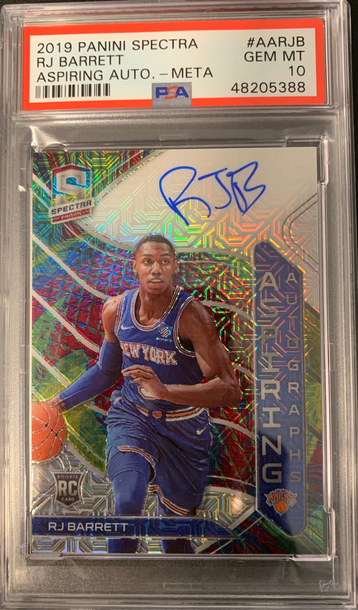RJ Barrett 2019 Panini Spectra Aspiring AUTO - META ROOKIE RC - PSA 10 POP 1!