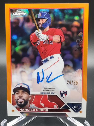 Narciso Crook 2023 Topps Chrome Update True Orange Auto 24/25 Boston Red Sox