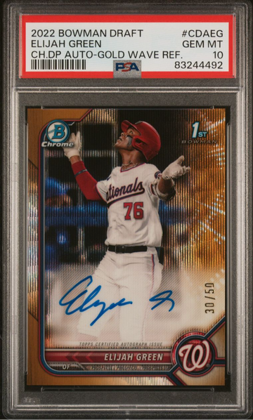 Elijah Green 2022 Bowman Draft Chrome 1st Gold Wave Auto /50 PSA 10 Nationals