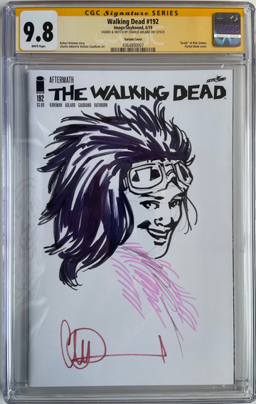 Walking Dead #192 CGC 9.8 Blank Cover with Princess Sketch by Charlie Adlard
