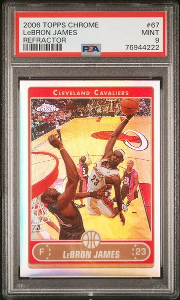 2006 Topps chrome lebron refractor psa 9