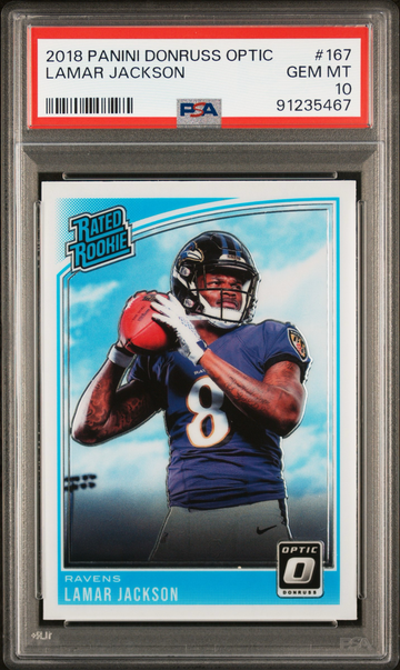 2018 Donruss Optic Lamar Jackson Rookie PSA 10