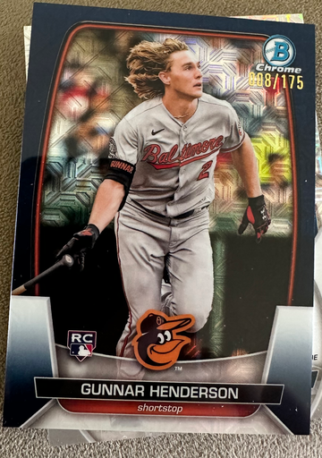 2023 Bowman Chrome Gunnar Henderson Blue Mojo Refractor /175