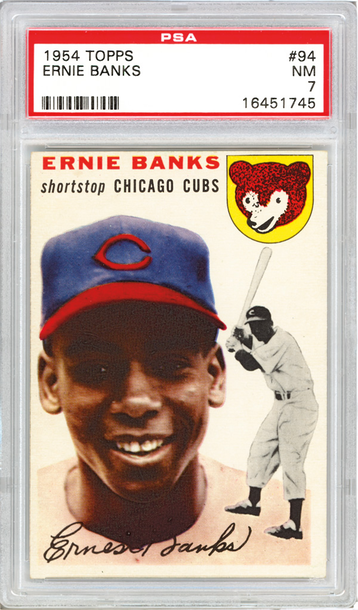 1954 Topps #94 Ernie Banks Rookie Card PSA 7 NM