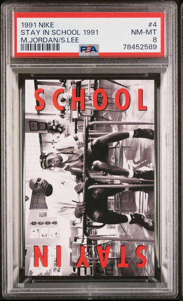 1991 Nike Stay in School Michael Jordan Spike Lee PSA 8