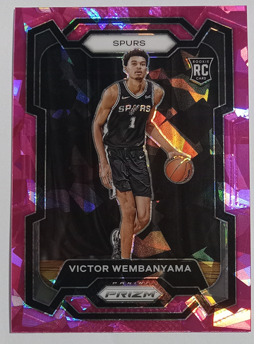 2023-24  Panini Cracked Ice Prizm VICTOR WEMBANYAMA  Pink  #136 Rookie Fresh Pull from pack.  Suberb!! Future Star!!  