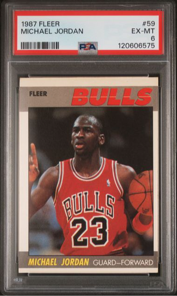 1987 FLEER #59 MICHAEL JORDAN PSA 6 Looks Sharp!!  