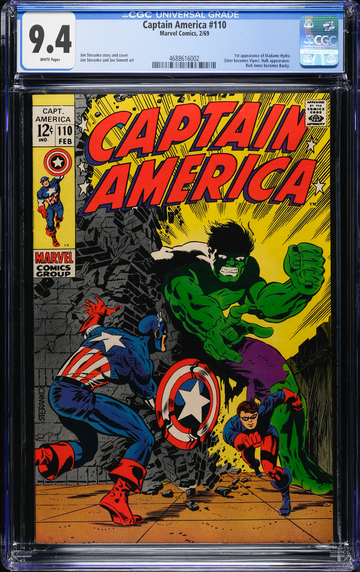 CAPTAIN AMERICA #110 CGC 9.4 JIM STERANKO WHITE PAGES
