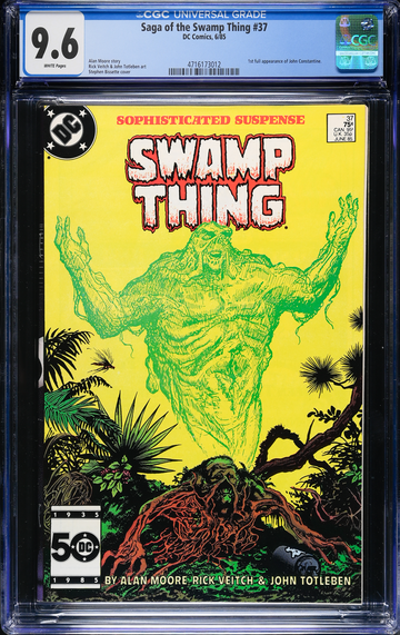 SAGA OF THE SWAMP THING #37 CGC 9.6  1ST JOHN CONSTANTINE WHITE PAGES
