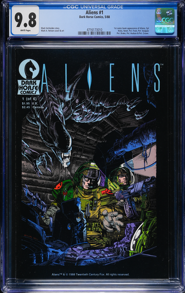 ALIENS #1 CGC 9.8 WHITE PAGES 1ST PRINTING 1988 DARK HORSE COMICS