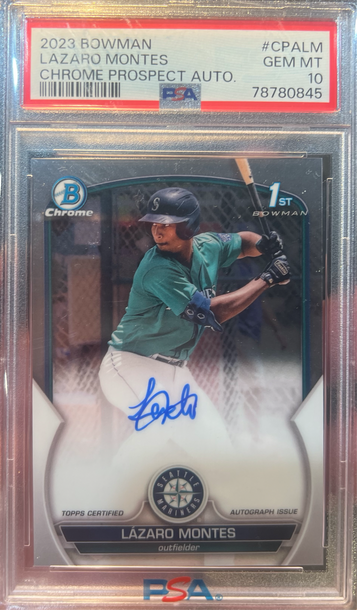 2023 BOWMAN CHROME PROSPECTS LAZARO MONTES RC AUTO PSA 10 GEM!