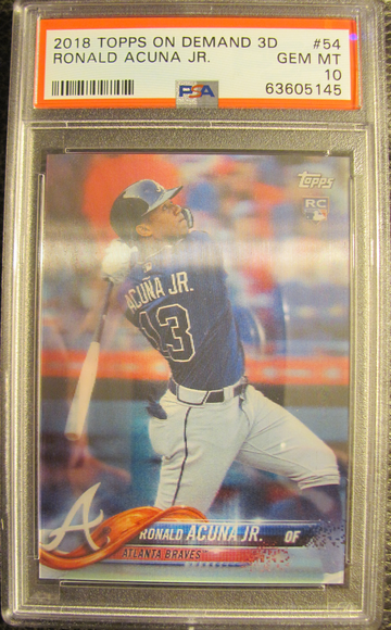 2018 Topps On Demand 3D Ronald Acuna Jr Bat Down RC Rookie PSA 10 GEM MINT /269