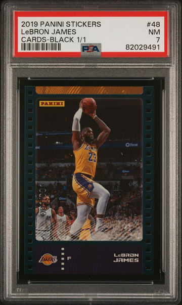 2019 Panini Stickers Lebron James Black 1/1