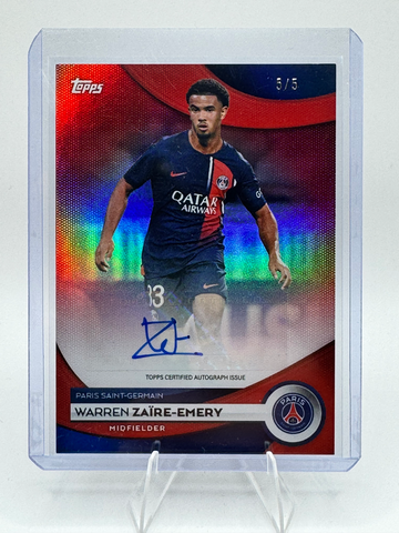 Warren Zaïre-Emery Auto /5 2023-24 PSG Team Set Red SSP 🔥 France Star