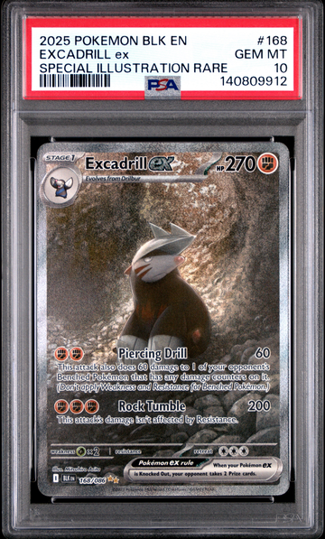 2025 Pokemon Excadrill ex #168 Special Illustration Rare PSA 10