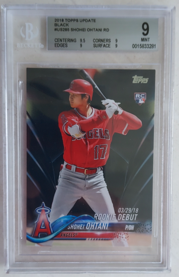 2018 Topps Update Shohei Ohtani Debut Black #/67 BGS 9