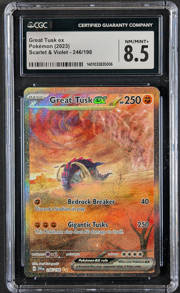 Pokemon Great Tusk EX CGC 8.5