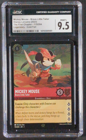 2023 Disney Lorcana Mickey Mouse Brave Little Tailor CGC 9.5