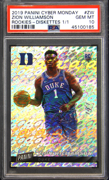 2019 Zion Williamson Rookie 1/1 PSA 10 Diskettes from Panini Cyber Monday