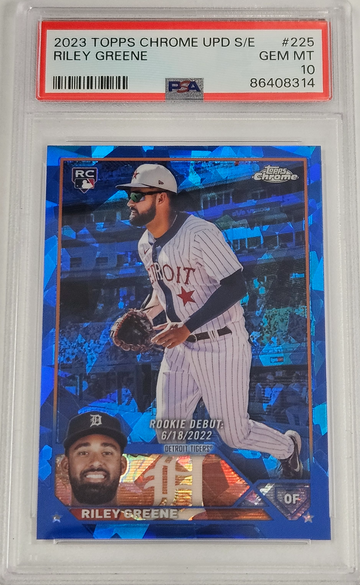 2023 Topps Chrome Update Sapphire Edition Riley Greene RC PSA 10