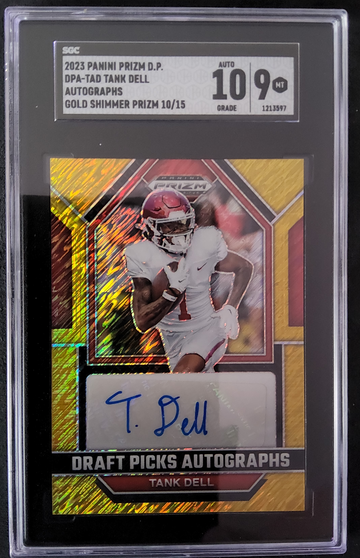 2023 Panini Prizm DP DPA-TAD Tabk Dell Autographs Gold Shimmer Prizm /15
