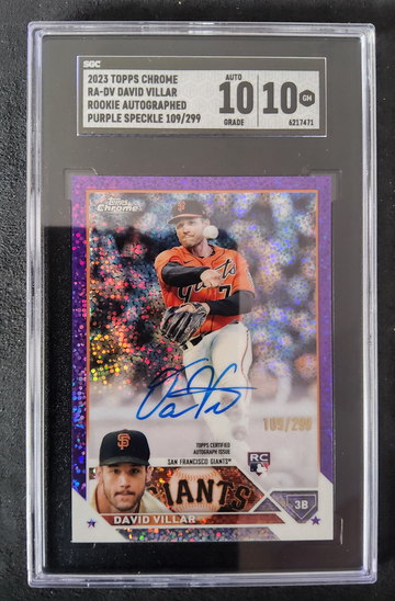 2023 Topps Chrome RA-DV David Villar Rookie Autographed Purple Speckle  /299