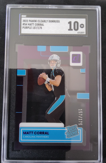 2022 Panini Clearly Donruss #54 Matt Corral  Purple /175 SGC 10