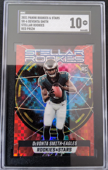2021 Panini Rookies and Stars SR-6 Devonta Smith Stellar Rookies  Red Prizm