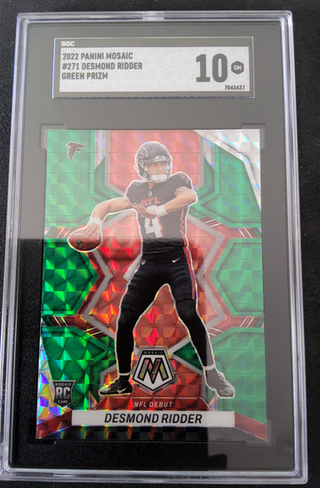 2022 Panini Mosaic #271 Desmond Ridder Green Prizm